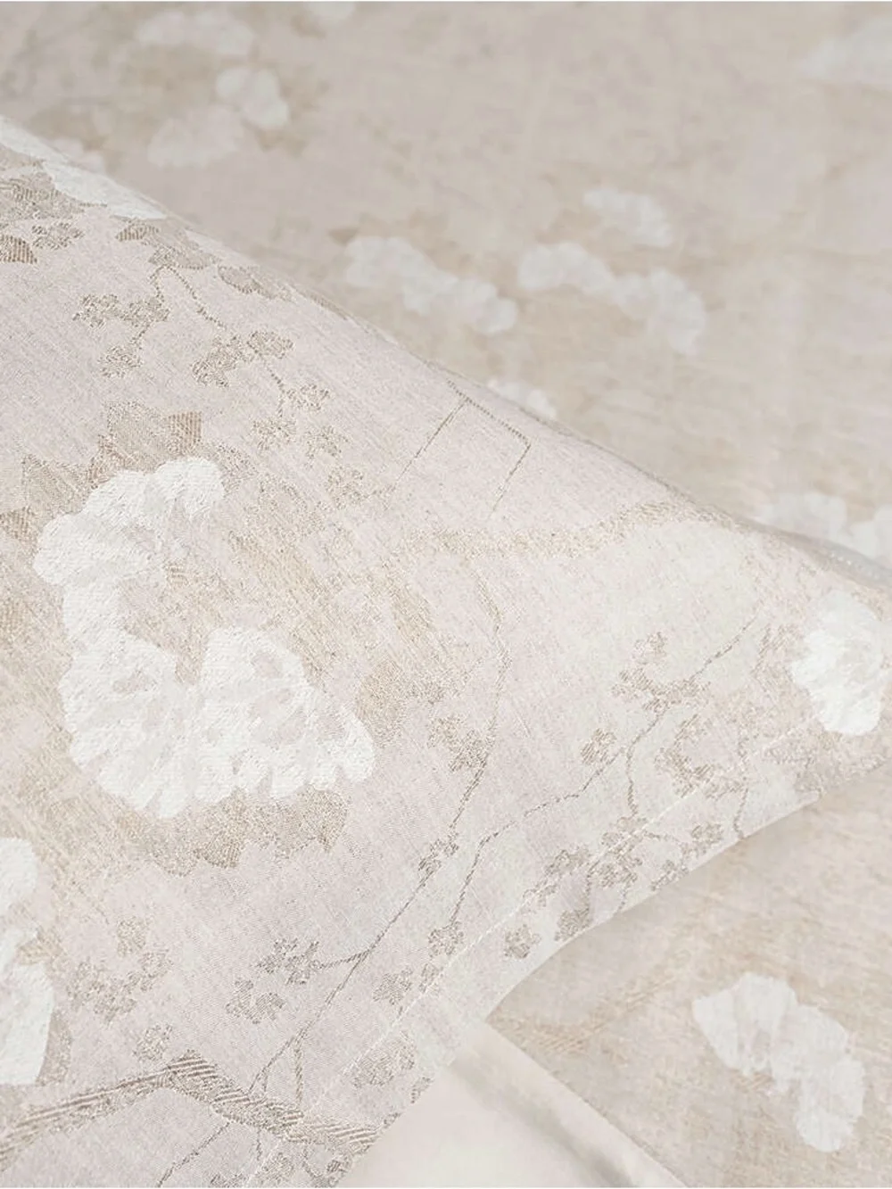 Kevin O'Brien Cream Floral Jacquard Duvet Cover Set